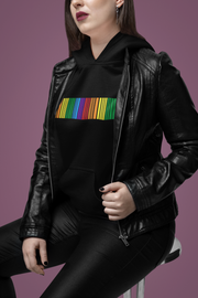 Blackout Barcode Rainbow Pride Hoodie [Black]