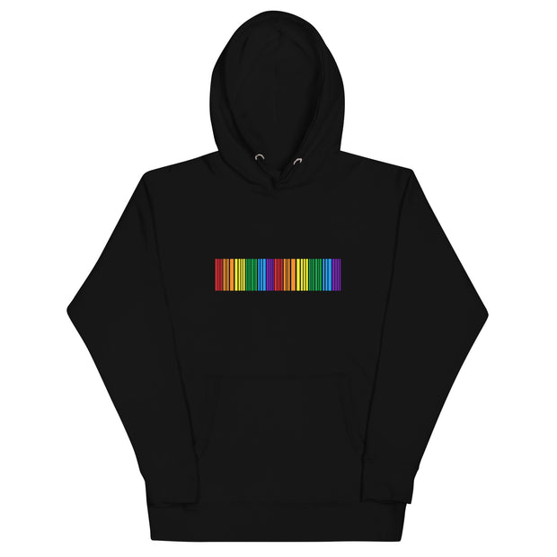 Blackout Barcode Rainbow Pride Hoodie [Black]