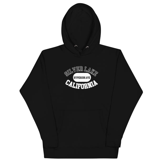 Silver Lake Hyperion Avenue - Trendy California Black Hoodie