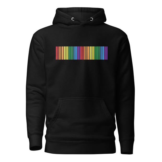 Blackout Barcode Rainbow Pride Hoodie [Black]