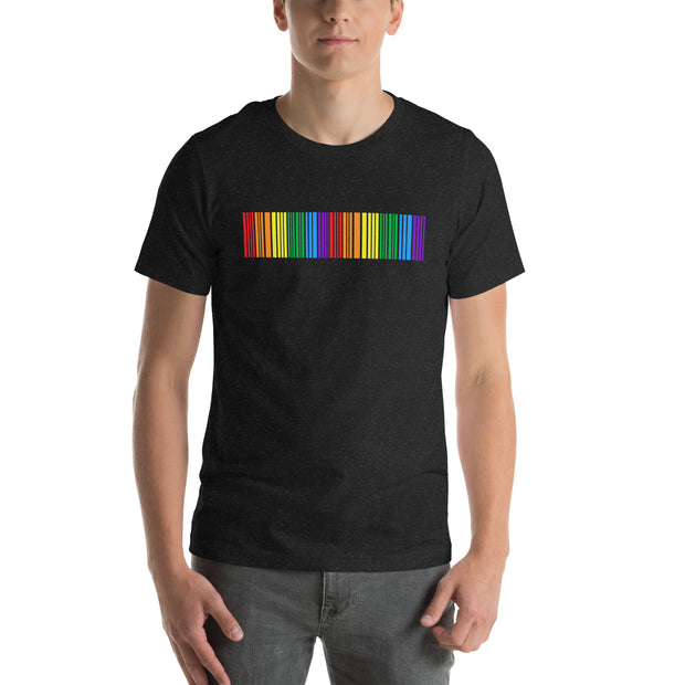 Vibrant Rainbow Barcode Pride Tee