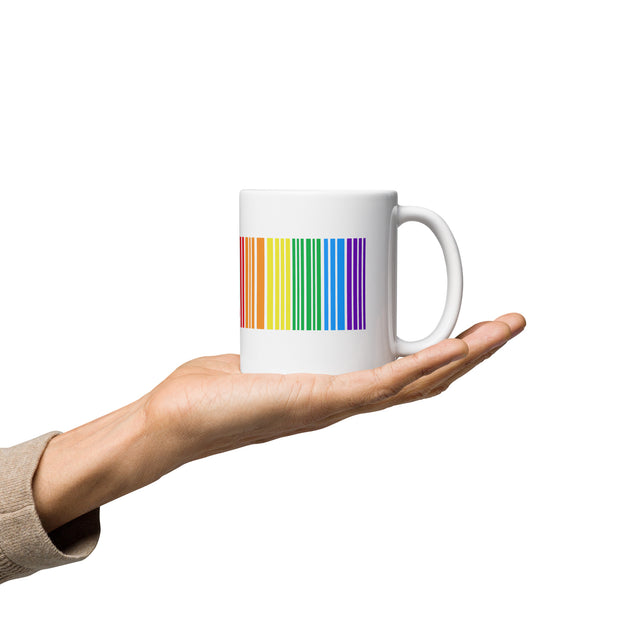 Vibrant Rainbow Barcode Pride Mug