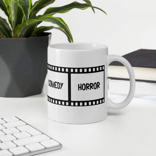 Many Movie Genre Mug: Action / Drama / Comedy / Horror